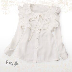 NEW - Blouse for Girls - T Shirt White - T Shirt Plain - T Shirt - Long Sleeve